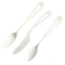 Designed Recycling 100% compostable CPLA biodegradable  cutlery set with hole
